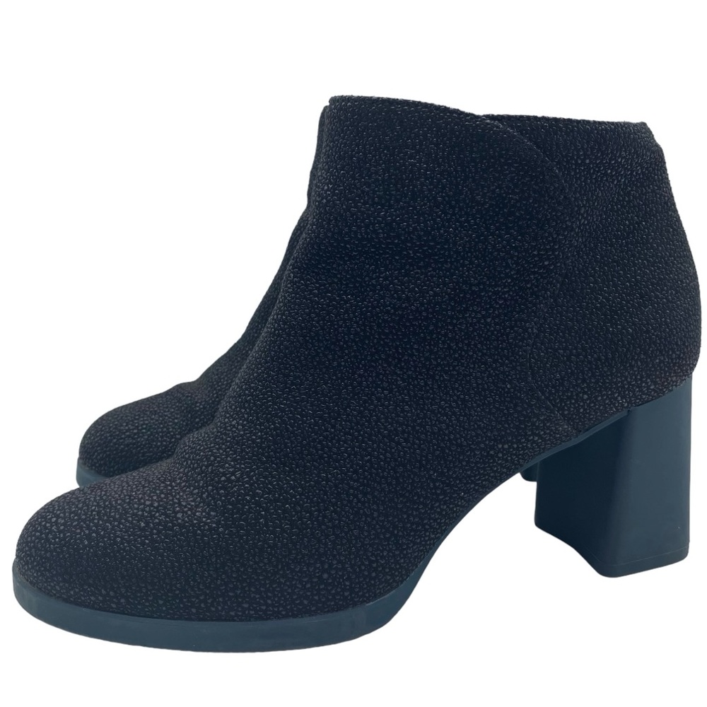 Camper Shoes Black Leather Ankle Boots Heeled Womens Casual Ankle Zip Size 5